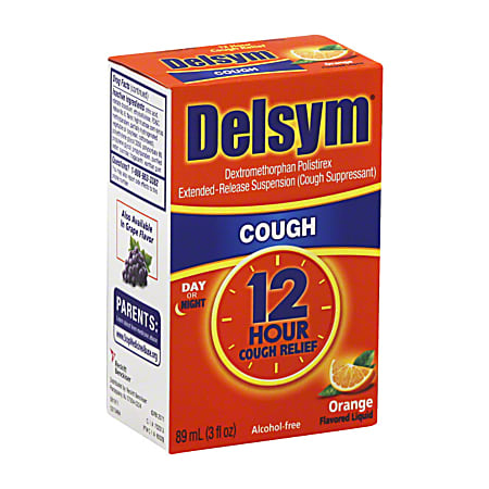 Delsym Adult Cough Suppressant, Orange, 3 oz. Bottle