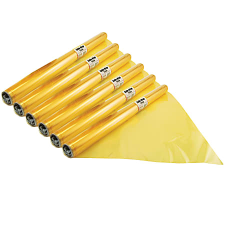 Hygloss Cello-Wrap Rolls, 20" x 12-1/2', Yellow, Pack Of 6 Rolls