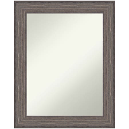 Amanti Art Non-Beveled Rectangle Framed Bathroom Wall Mirror, 29” x 23”, Country Barnwood