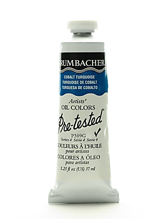 Grumbacher P309 Pre-Tested Artists' Oil Colors, 1.25 Oz, Cobalt Turquoise