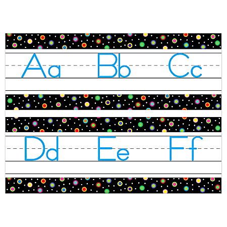 Creative Teaching Press Dots On Black Alphabet Bulletin Board Set, Traditional Manuscript