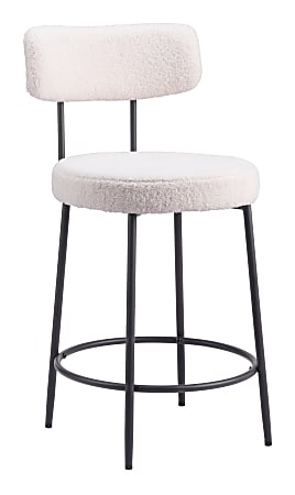 Zuo Blanca Counter-Height Stools, Ivory, Set Of 2 Stools