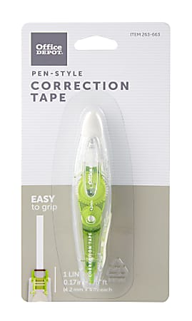 Office Depot Brand Correction Tape Pen Opaque White - Office Depot