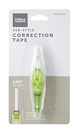 Office Depot&reg; Brand Correction Tape Pen, Opaque White