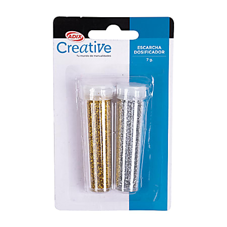 Creative Glitter Shaker Set, Silver/Gold, Total Qty 1