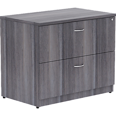 Lorell® Essentials 30"W Lateral 2-Drawer File Cabinet, Weathered Charcoal