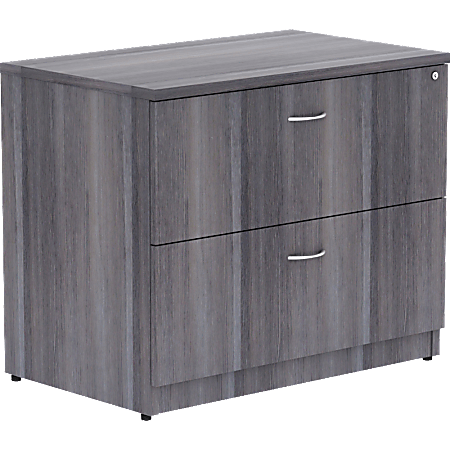 Lorell® Essentials 35"W x 22"D Lateral 2-Drawer File Cabinet, Weathered Charcoal