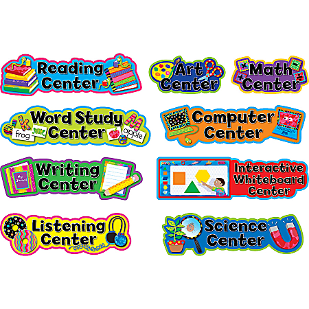 Creative Teaching Press Poppin' Patterns Learning Center Signs