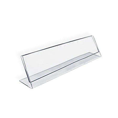 Azar Displays Acrylic L-Shaped Sign Holders, 2" x 8", Clear, Pack Of 10