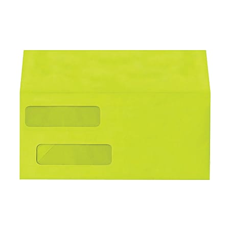 LUX #10 Invoice Envelopes, Double-Window, Peel & Press Closure, Wasabi, Pack Of 500