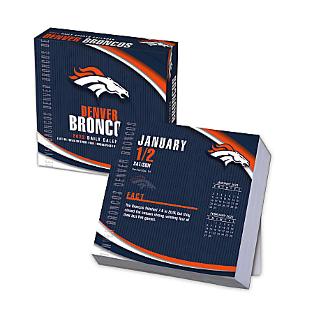 Lang Turner Licensing Boxed Daily Calendar, 5-1/4" x 5-1/4", Denver Broncos, January To December 2022