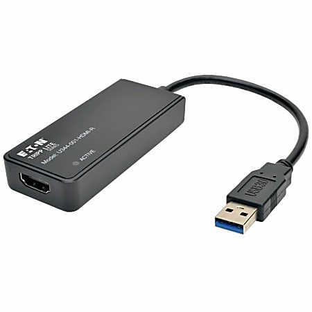 Tripp Lite U344-001-HDMI-R SuperSpeed USB 3.0 to HDMI™ Dual-Monitor External Video Graphics Card Adapter, 512MB SDRAM, Black