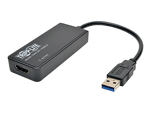 Tripp Lite U344-001-HDMI-R SuperSpeed USB 3.0 to HDMI™ Dual-Monitor External Video Graphics Card Adapter, 512MB SDRAM, Black