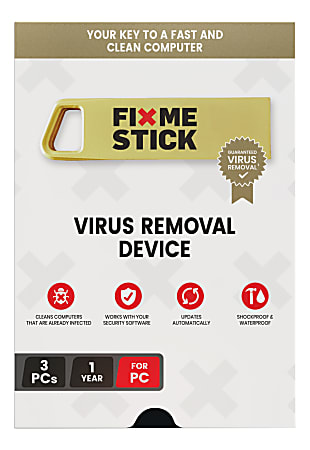 FixMeStick® Virus Removal, For 3 Devices, 1-Year Subscription, USB Flash  Drive