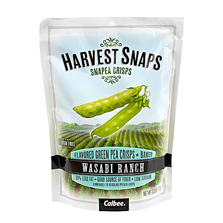 Harvest Snaps Snapea Crisps, Wasabi Ranch, 3.3 Oz Pouch