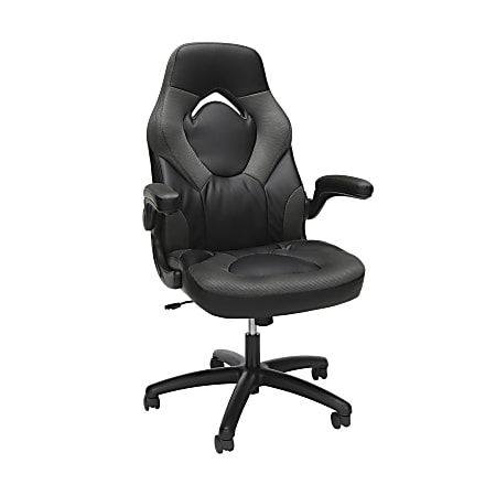 Respawn Racing Style Ergonomic Bonded Leather Computer Gaming Chair, Gray