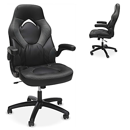 Respawn Racing Style Ergonomic Bonded Leather Computer Gaming Chair, Gray
