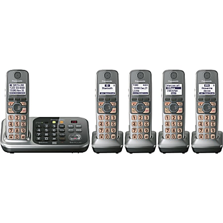 Panasonic KX-TG7745S DECT 6.0 1.90 GHz Cordless Phone - 1 x Phone Line - Speakerphone - Answering Machine - Backlight