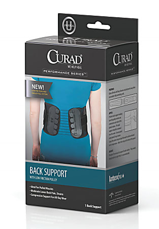 CURAD® Back Supports With Low-Friction Pulleys, 28 - 50", Case Of 4
