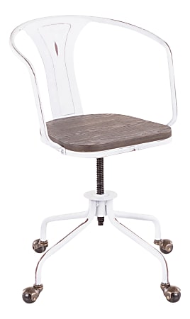 LumiSource Oregon Industrial Task Chair, Espresso/Vintage White
