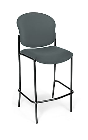 OFM Manor Series Café-Height Chairs, Gray/Black, Set Of 2