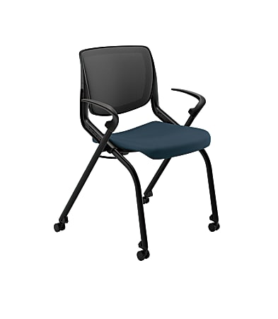 HON® Motivate Nesting Flex Stack Chair, Cerulean/Black