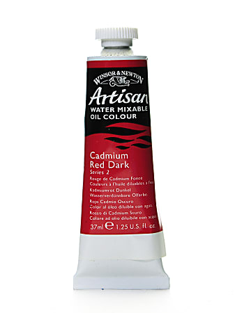 Winsor & Newton Artisan Water Mixable Oil Colors, 37 mL, Cadmium Red Dark, 104, Pack Of 2