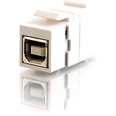 C2G Snap-In USB B/B Female Keystone Insert Module - White - 1 x Type B Female - 1 x Type B Female - White