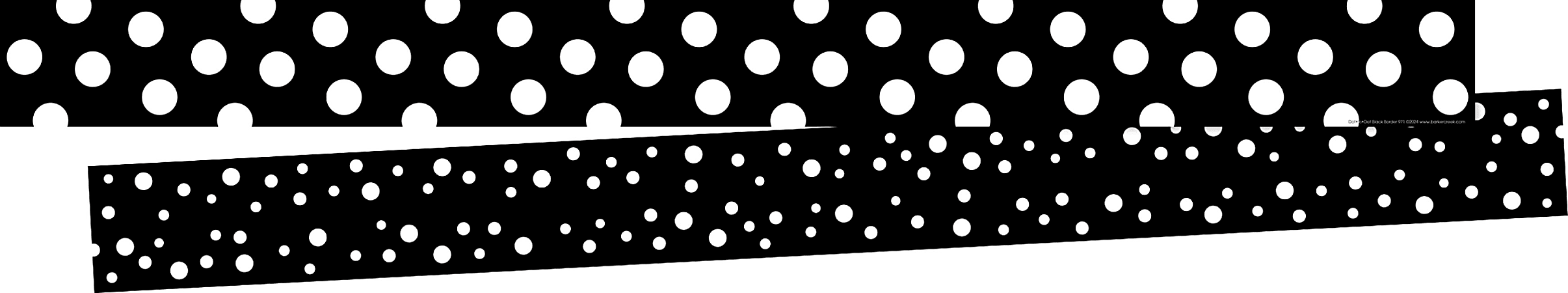 Barker Creek Double-Sided Borders, 3" x 35", Dot To Dot Black, Set Of 24 Borders
