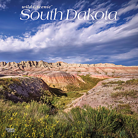 Brown Trout Monthly Regional Wall Calendar, 24" x 12", Wild & Scenic South Dakota, January to December 2022, 9781975439569