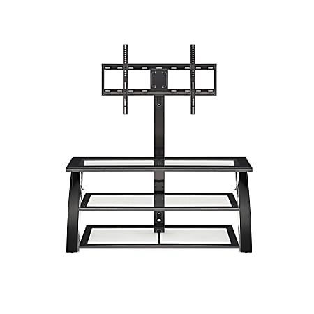Whalen black 2025 glass tv stand