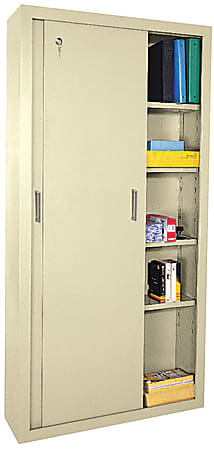 Sandusky® Sliding-Door Storage Cabinet, Putty
