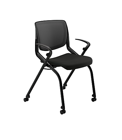 HON® Motivate Nesting/Stacking Flex-Back Chair, Black