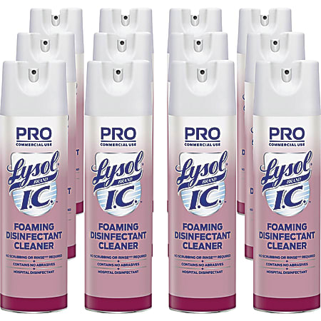Lysol® I.C. Foam Disinfectant, 24 Fl Oz, White, Pack Of 12 Cans