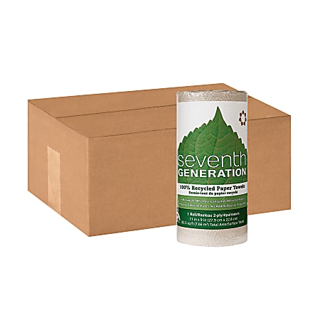 Seventh Generation® Natural Paper Towels, 100% Recycled, 120 Sheets Per Roll, Pack Of 30 Rolls