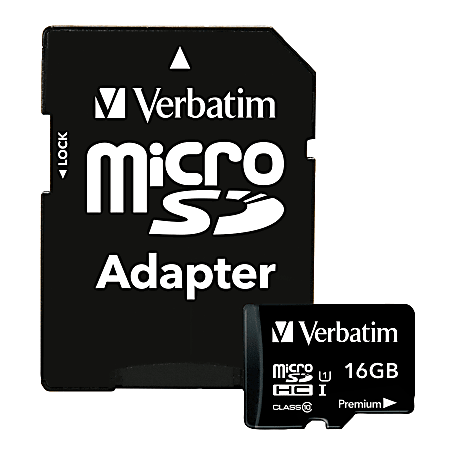 Verbatim 16GB Premium microSDHC Memory Card with Adapter,