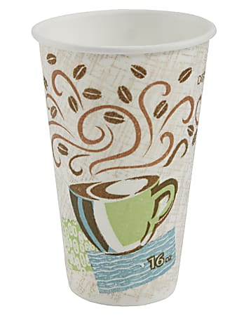 Dixie PerfecTouch Coffee Haze Hot Cups - 50 - 16 fl oz - 1000 / Carton - Multi - Paper - Coffee, Hot Drink
