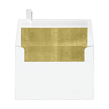LUX Foil-Lined Invitation Envelopes A4, Peel & Press Closure, White/Gold, Pack Of 500