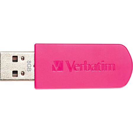 Verbatim 8GB Mini USB Flash Drive - Hot Pink - 8 GB - Hot Pink - 1 Pack