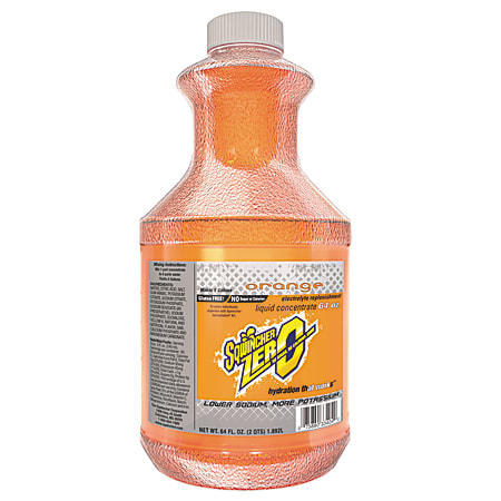 Sqwincher Lite Liquid Concentrate, Orange, 64 Oz, Case Of 6