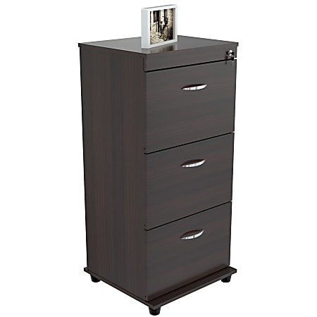 Inval 15-3/4"D Vertical 3-Drawer File Cabinet, Espresso-Wengue