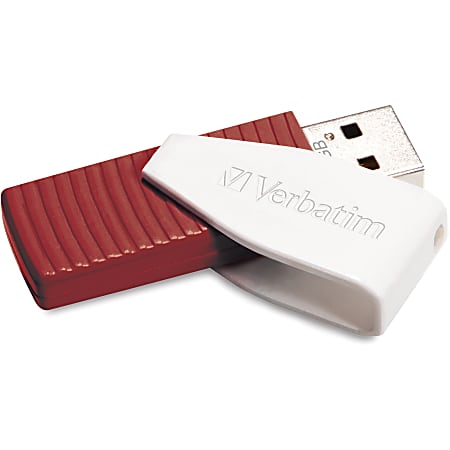 Verbatim 16GB Swivel USB Flash Drive - Red - 16 GB - Red - 1 Pack - Capless, Swivel"