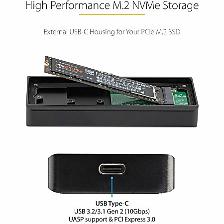ORICO M.2 NVMe SSD Enclosure, USB 3.2 Gen 2 (10 Gbps), Transparent External Solid State Drive Adapter Enclosure For 2280 2260 2242 2230 PCI-E M2 M-Key SSD, USB Type C Converter - View #6
