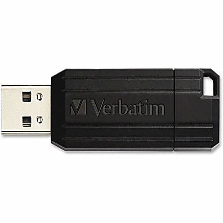Verbatim PinStripe USB Flash Drive 128GB Black - Office Depot