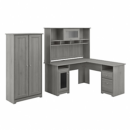 Corner desk shop with doors