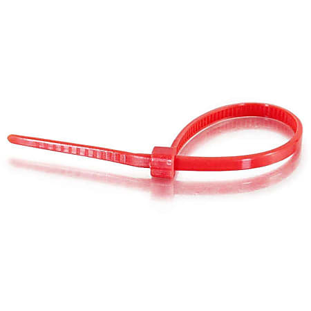 C2G 7.5in Nylon Cable Ties - Red - 100pk - Red - 100 Pack