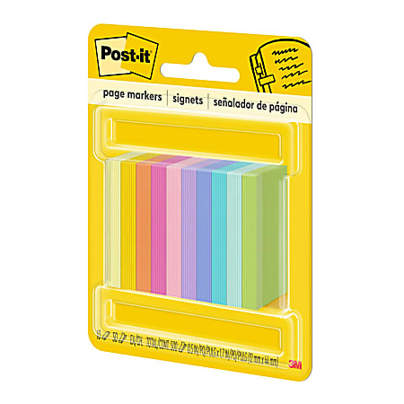 Post it Page Markers 12 x 1 34 Assorted Bright Colors 50 Per Pad Pack Of 10  Pads - Office Depot