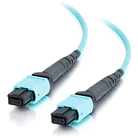 C2G 50m MTP 10Gb 50/125 OM3 Multimode Fiber Optic Cable (Plenum-Rated) - Aqua - Network cable - MTP multi-mode (F) to MTP multi-mode (F) - 50 m - fiber optic - 50 / 125 micron - OM3 - plenum - aqua