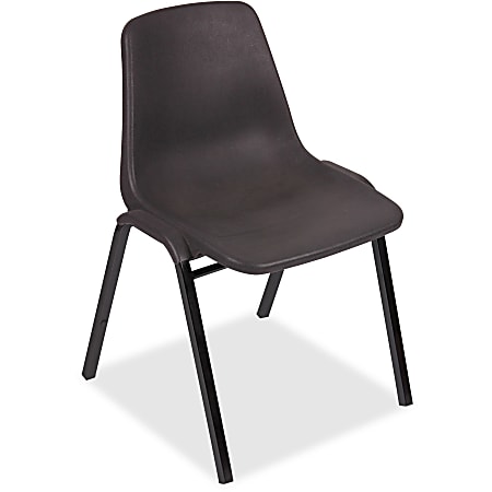Lorell Bistro Stack Chair - Black Plastic Seat - Black Plastic Back - Chrome Steel Frame - 1 Each Lorell Bistro Stack Chair - Black Plastic Seat - Black Plastic Back - Chrome Steel Frame - 1 Each