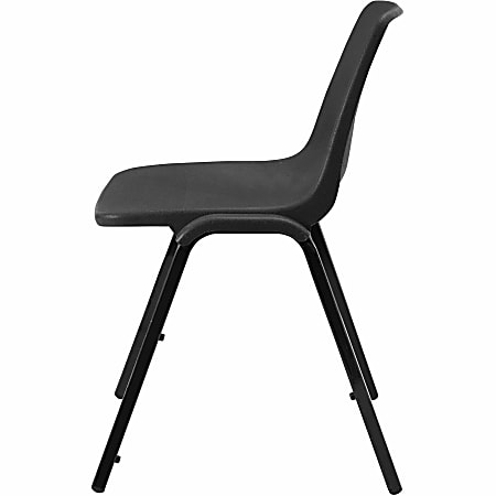 Lorell Bistro Stack Chair - Black Plastic Seat - Black Plastic Back - Chrome Steel Frame - 1 Each Lorell Bistro Stack Chair - Black Plastic Seat - Black Plastic Back - Chrome Steel Frame - 1 Each